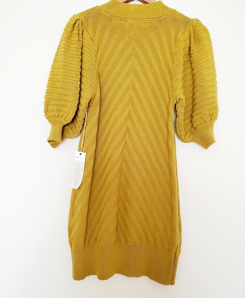 Happy Nature mustard puff-sleeve sweater d… - Picture 5 of 6